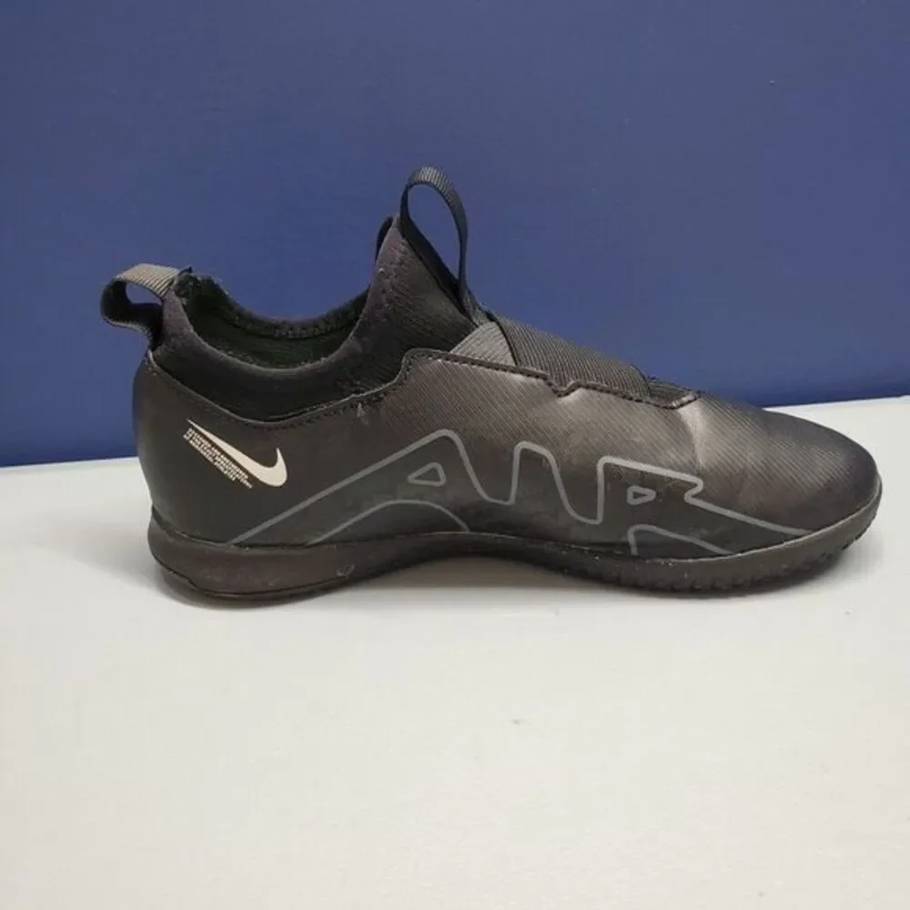 Nike Air Zoom Vapor Football Shoes Youth Sz 4.5 Black Leather Slip On DJ5619-001